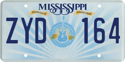 MS license plate ZYD164