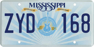 MS license plate ZYD168