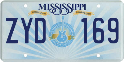 MS license plate ZYD169