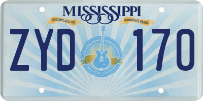 MS license plate ZYD170