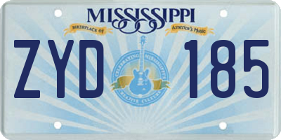 MS license plate ZYD185