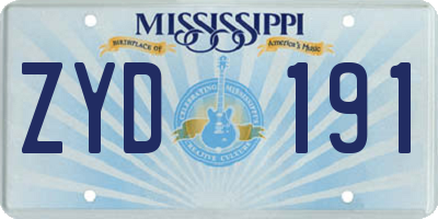 MS license plate ZYD191