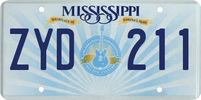 MS license plate ZYD211