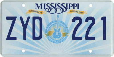 MS license plate ZYD221