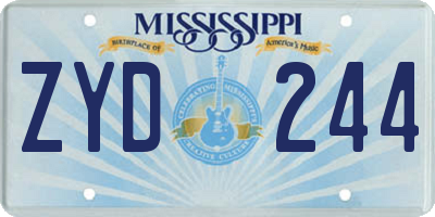 MS license plate ZYD244