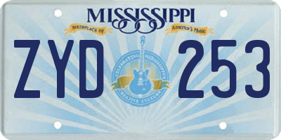 MS license plate ZYD253