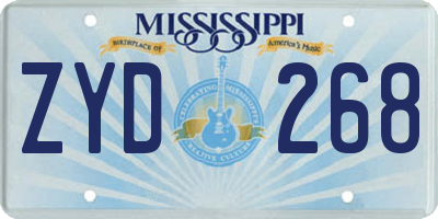 MS license plate ZYD268