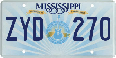 MS license plate ZYD270