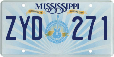 MS license plate ZYD271