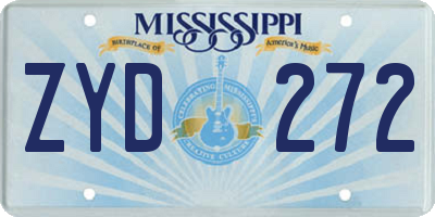MS license plate ZYD272