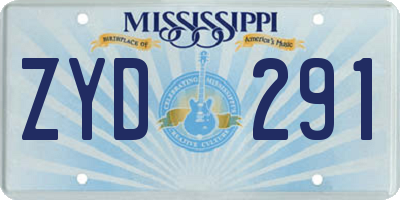 MS license plate ZYD291