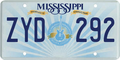 MS license plate ZYD292