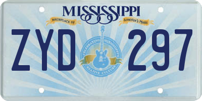 MS license plate ZYD297