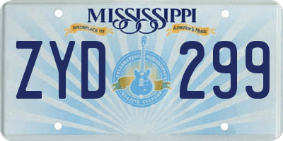 MS license plate ZYD299