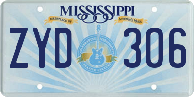 MS license plate ZYD306
