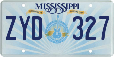 MS license plate ZYD327