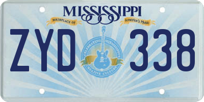 MS license plate ZYD338
