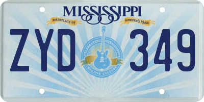 MS license plate ZYD349