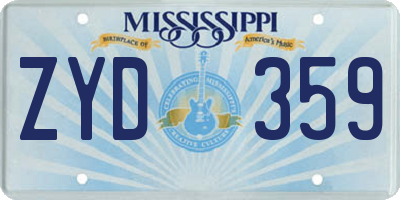 MS license plate ZYD359