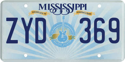 MS license plate ZYD369