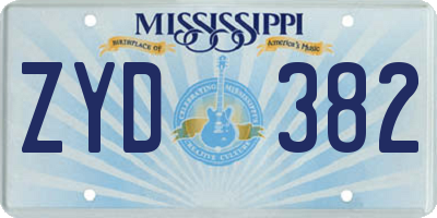 MS license plate ZYD382