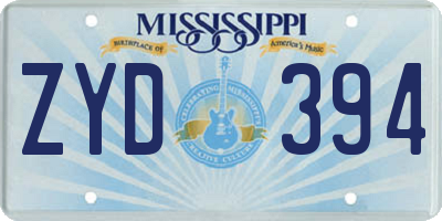 MS license plate ZYD394