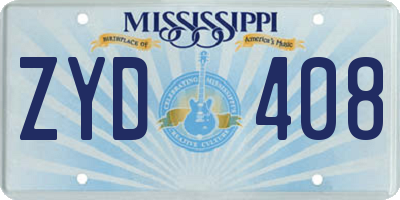MS license plate ZYD408