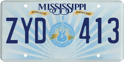 MS license plate ZYD413