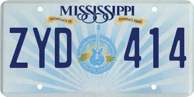 MS license plate ZYD414