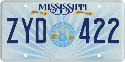 MS license plate ZYD422