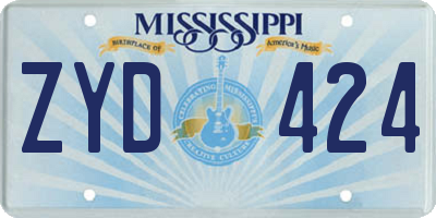 MS license plate ZYD424