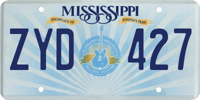 MS license plate ZYD427