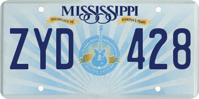 MS license plate ZYD428