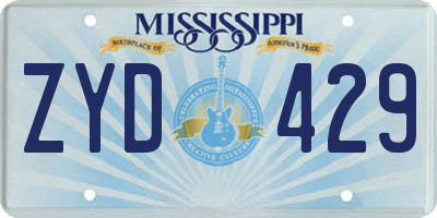 MS license plate ZYD429