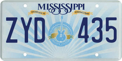 MS license plate ZYD435