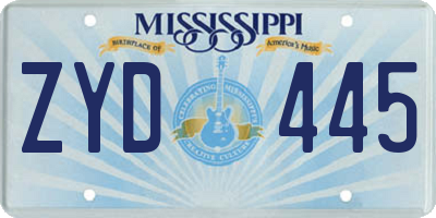 MS license plate ZYD445
