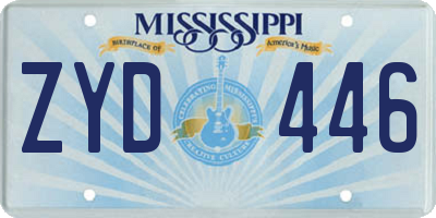 MS license plate ZYD446