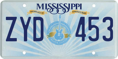 MS license plate ZYD453
