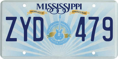 MS license plate ZYD479