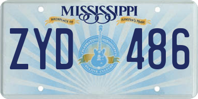 MS license plate ZYD486