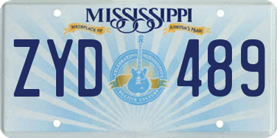 MS license plate ZYD489