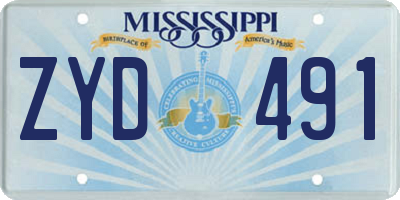 MS license plate ZYD491