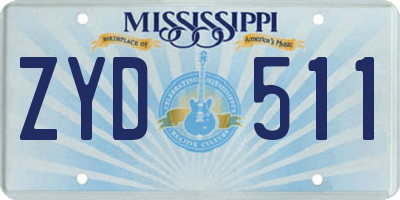 MS license plate ZYD511