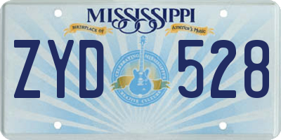 MS license plate ZYD528