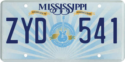 MS license plate ZYD541