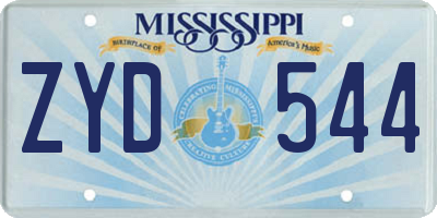 MS license plate ZYD544