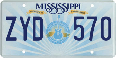 MS license plate ZYD570