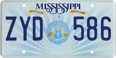 MS license plate ZYD586