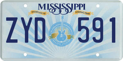 MS license plate ZYD591
