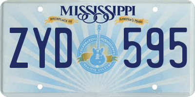 MS license plate ZYD595